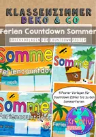 Vorschau - Poster - Feriencountdown Sommer Klassendeko - Deckblatt