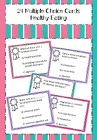 Vorschau - Arbeitsblätter - Multiple Choice Task Cards on Healthy Eating and Nutrition - Bilingual Biology - Biologie - Deckblatt