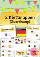 Vorschau - Arbeitsblätter - Flaggen, Klettmappe, Förderung, Fußball - Deckblatt