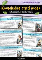 Vorschau - Bildkarten - Christopher Columbus - Knowledge card index - Famous personalities (English) - Deckblatt