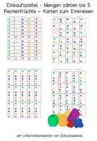 Vorschau - Fördermaterial/Inklusion - Rechenfrüchte ZR 5 - Mengen zählen - Einkaufszettel - Deckblatt
