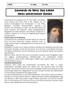 Vorschau - Arbeitsblätter - Leonardo da Vinci: Biographie, Kunstwerke, Erfindungen, Vermächtnis - Seite 1