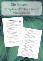 Vorschau - Arbeitsblätter - Wir erkunden eine Moschee - 360-Grad-Besuch mit Lückentext - Deckblatt