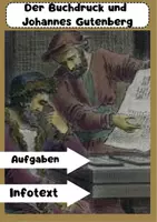 Vorschau - Arbeitsblätter - Johannes Gutenberg Buchdruck Erfindung Geschichte Auswirkungen - Deckblatt