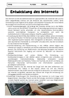 Vorschau - Arbeitsblätter - Die Evolution des Internets: 6 Fragen zum Text - Seite 1