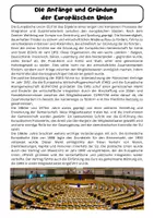 Vorschau - Arbeitsblätter - Gründung Europäische Union Herausforderungen, Geschichte, Institutionen - Seite 1