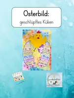 Vorschau - Mal- und Bastelvorlagen - Kunstidee: Osterbild (geschlüpftes Küken) - Deckblatt