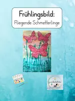 Vorschau - Mal- und Bastelvorlagen - Kunstidee: Schmetterlinge im Frühling (Malvorlage + Schritt-für-Schritt Anleitung) - Deckblatt