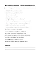 Vorschau - Unterrichtsreihen - DAF/DAZ 1 Sprechanlass - Mit Positionsverben und Aktionsverben sprechen, stellen, legen, setzen - Sprechanlässe daf, daz, Konversation A2, B1, B2, Deutsch, Sprechübung, Finalsätze, Nebensätze - Seite 1