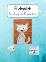 Vorschau - Arbeitsblätter - Schulung der Feinmotorik: Fuchsbild, Malvorlage + Anleitung - Deckblatt