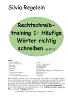 Vorschau - Arbeitsblätter - Rechtschreibtraining 1: Häufige Wörter ab Kl 3 - Deckblatt