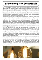 Vorschau - Arbeitsblätter - Entdeckung und Nutzung von Elektrizität - Seite 1