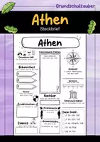 Vorschau - Arbeitsblätter - Athen Steckbrief - Stadt in Griechenland (Deutsch) - Deckblatt