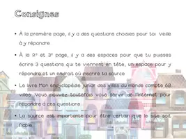 Aperçu - Préparation de séquence / Séquence complète - Une présentation orale avec ça ... les villes - Page 1