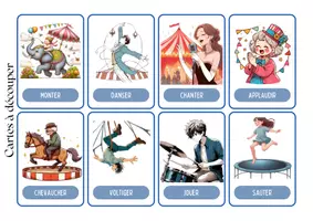 Aperçu - Feuilles d'exercices - Mémory et Loto des actions du cirque - Page 3