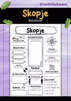 Vorschau - Arbeitsblätter - Skopje Steckbrief - Stadt in Nordmazedonien (Deutsch) - Deckblatt