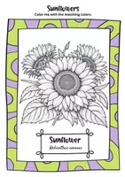 anteprima - Materiale di supporto/inclusione - Inglese: Freebie: pagina gratuita da colorare girasole - Pagina 1