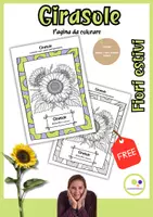 anteprima - Materiale di supporto/inclusione - Freebie: Pagina gratuita da colorare Girasole omaggio - Pagina 1