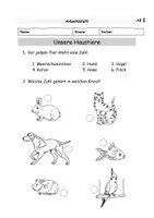 Vorschau - Arbeitsblätter - Arbeitsblatt: Unsere Haustiere Einführung - Deckblatt
