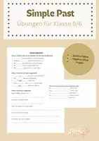 Vorschau - Arbeitsblätter - Simple Past Übungen für Klasse 5/6 - Deckblatt