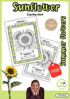 Προεπισκόπηση - Φύλλα εργασίας - Αγγλικά: Freebie: δωρεάν σελίδα χρωματισμού ηλίανθος - Εξώφυλλο