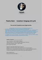 Vorschau - Arbeitsblätter - Lyrik (9, 10): Poetry Slam - Perspektive eines Klassenraums - Deckblatt