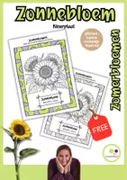 Voorbeeld - Freebie: gratis kleurplaat zonnebloem gratis - Voorblad