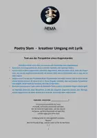 Vorschau - Arbeitsblätter - Lyrik (JG 9, 10): Poetry Slam - Perspektive eines Fußballs - Deckblatt