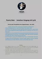 Vorschau - Arbeitsblätter - Lyrik (Jg 9, 10): Poetry Slam - Perspektive eines Stuhls - Deckblatt