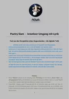 Vorschau - Arbeitsblätter - Lyrik (Jg 9,10): Poetry Slam - Perspektive einer digitalen Tafel - Deckblatt