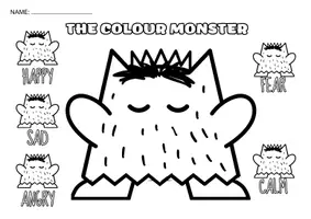Vista previa - Hojas de trabajo - Emotions monster: Storytime Worksheets & flipbook & mini book & Final Tasks - página 1