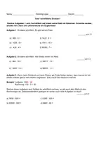 Vorschau - Test - Klassenarbeit : Schriftliche Division - Deckblatt