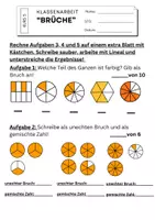 Vorschau - Test - Klassenarbeit 5-6 : Brüche - Deckblatt
