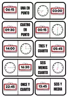 Vista previa - Juegos / Gamificación - Practicamos las horas: Dominó de horas completo - página 1