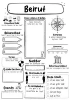 Vorschau - Arbeitsblätter - Beirut Steckbrief - Hauptstadt in Libanon (Deutsch) - Seite 1