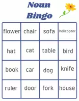 Náhľad - Angleški samostalniki Bingo - Noun Bingo - strana 1