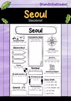 Vorschau - Arbeitsblätter - Seoul Steckbrief - Hauptstadt in Südkorea (Deutsch) - Deckblatt