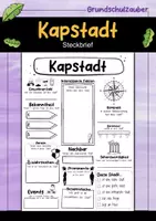Vorschau - Arbeitsblätter - Kapstadt Steckbrief - Hauptstadt in Südafrika (Deutsch) - Deckblatt