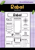 Vorschau - Arbeitsblätter - Rabat Steckbrief - Hauptstadt in Marokko (Deutsch) - Deckblatt