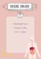 Vorschau - Arbeitsblätter - Unsere Organe-Arbeitsblatt zum Youtubevideo - Deckblatt