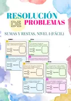 Vista previa - Refuerzo / NEE / Materiales de apoyo - Resolución de problemas matemáticos (Sumas y restas sencillas). 52 Textos cortos - Portada