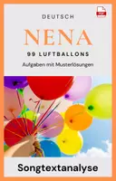 Vorschau - Stundenentwürfe - Songtextanalyse - Nena - 99 Luftballons - Aufgaben mit Musterlösungen - Deckblatt