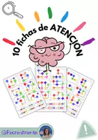 Vista previa - Hojas de trabajo - 10 fichas de Atención - Sigue la secuencia - Portada