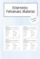 Vorschau - Merkblätter - Elterninfo: Fehlendes Material (Mäppchengröße) - Deckblatt
