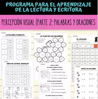 Vista previa - Hojas de trabajo - Aprender a leer y escribir. Percepción visual (sílaba y palabra) - Portada
