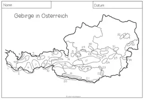 Vorschau - Arbeitsblätter - Gebirge Österreichs - Kartenarbeit - Seite 1