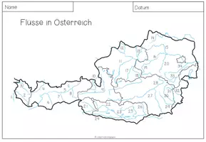 Vorschau - Arbeitsblätter - Flüsse Österreichs - Kartenarbeit - Seite 1