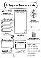 Vorschau - Arbeitsblätter - Sri Jayawardenepura Kotte Steckbrief - Hauptstadt in Sri Lanka (Deutsch) - Seite 1