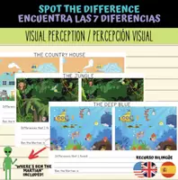 Vista previa - Hojas de trabajo - Encuentra las 7 diferencias (material bilingüe) - Portada