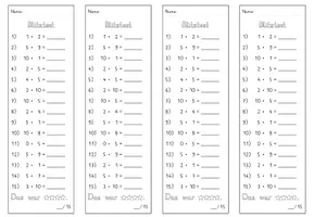 Vorschau - Test - Blitztest_Mathe_Multiplikation Zahlen 2, 5 und 10 - Seite 1
